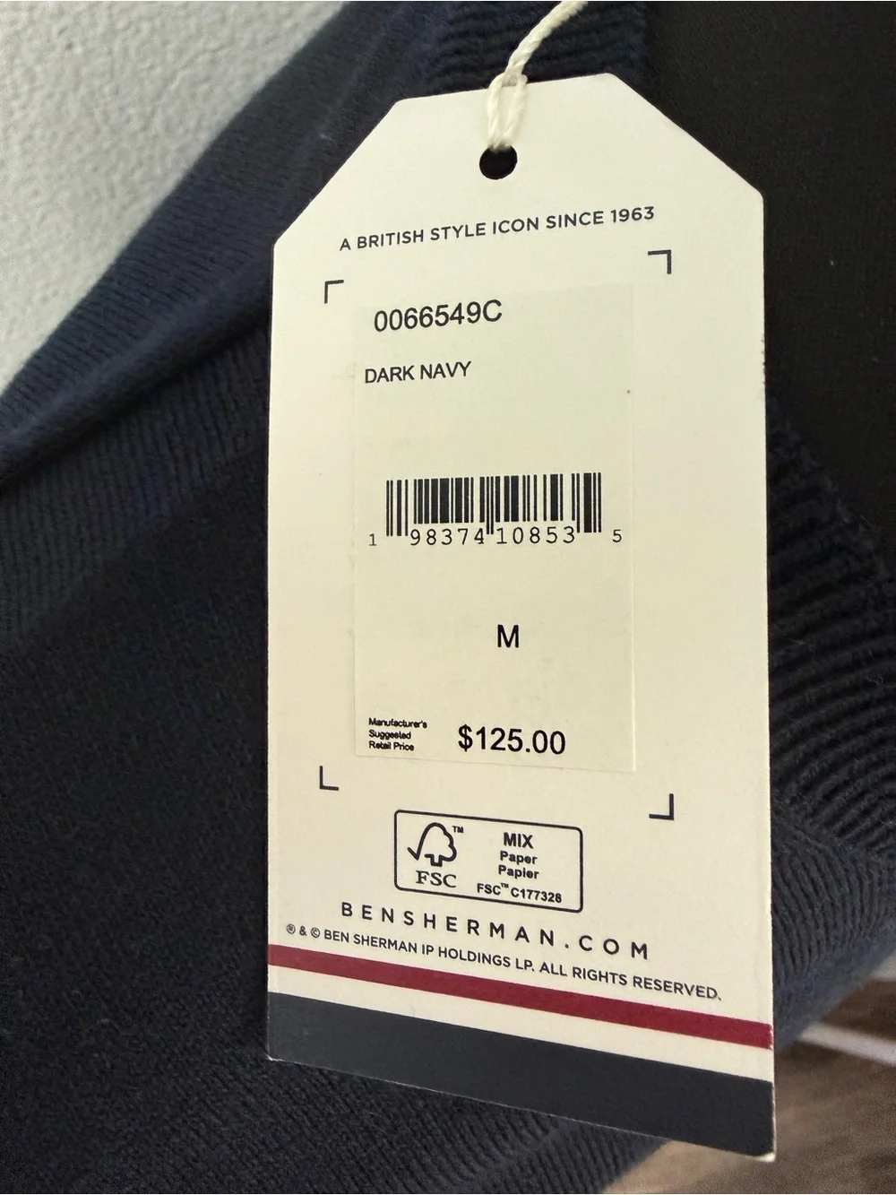 Ben Sherman Men's Navy Crewneck Sweater